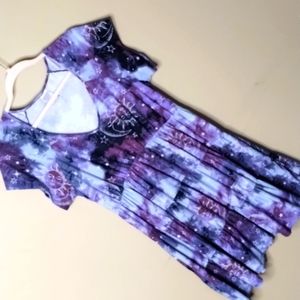 20. No Boundaries Woman's Witchy Galaxy Tiered V Neck Fairycore Dress Size XL